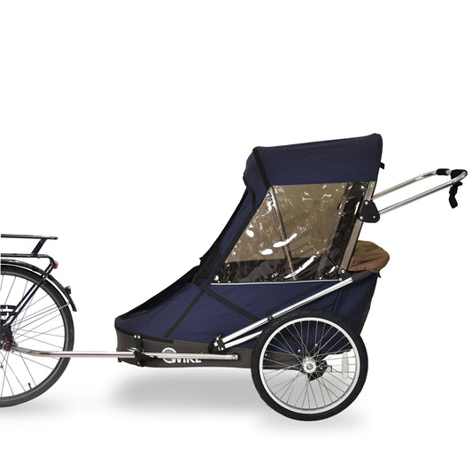 Wike Special Needs Large Bike Trailer with Stroller & Jogging Kit - Navy & Brown